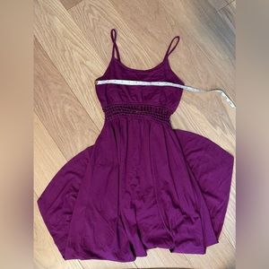 M Derek Heart cutout purple high low dress